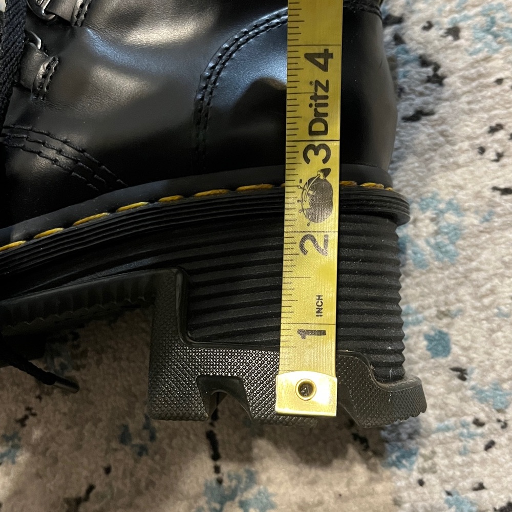 Dr. Martens Black Corran 3-Eye Atlas Leather Heeled Boots - Picture 16 of 17